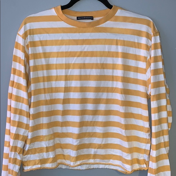 Brandy melville yellow striped shirt Clearance